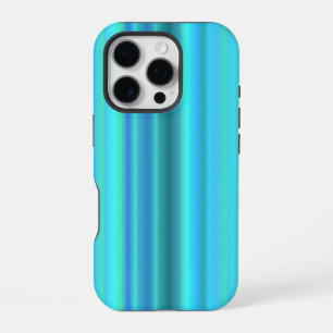Blue Green Rainbow Stripes iPhone 16 Pro Case