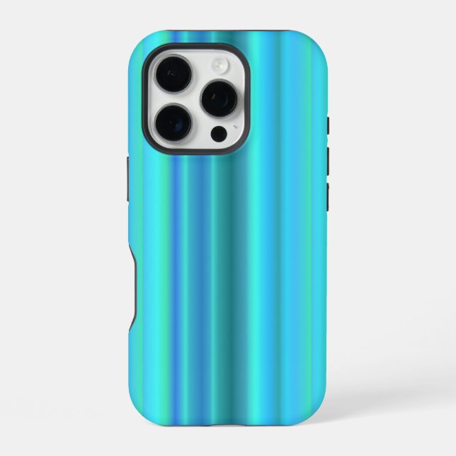 Blue Green Rainbow Stripes iPhone Case (Back)