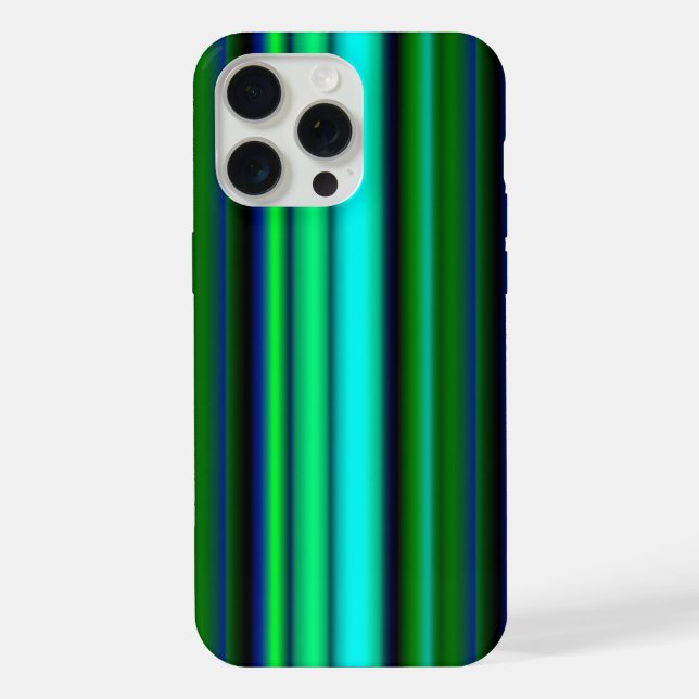 Blue Green Rainbow Stripes iPhone Case (Back)