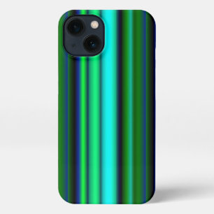 Blue Green Rainbow Stripes iPhone 13 Case