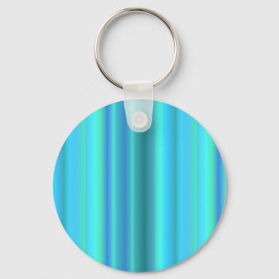 Blue Green Rainbow Stripes Keychain