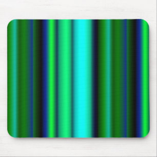 Blue Green Rainbow Stripes Mouse Pad