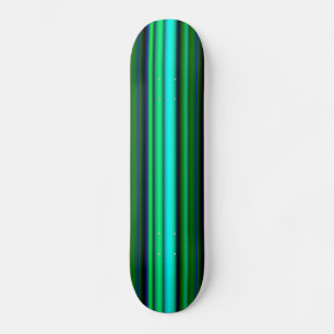 Blue Green Rainbow Stripes Skateboard