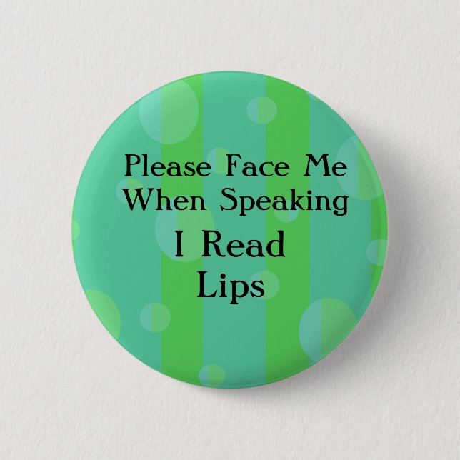 Blue Green Read Lips Button (Front)