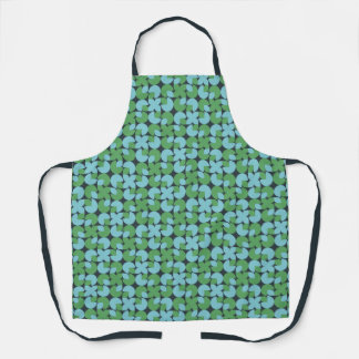 Blue & Green Retro Organic Shapes Apron