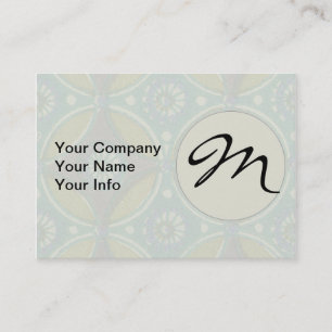 Blue Green Rustic Boho Geometric Circle Pattern Business Card