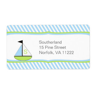 Blue Green Sailboat Baby shower Adresse ou Favoris