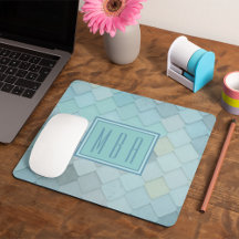 Blue & Green Scales Monogram Mousepad Template