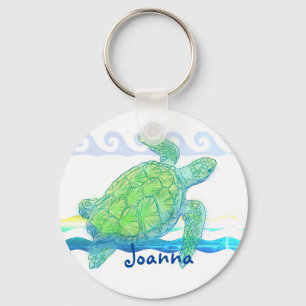Blue & Green Sea Turtle Keychain