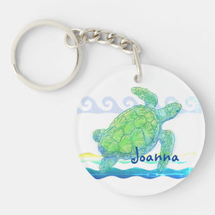 Blue & Green Sea Turtle Keychain