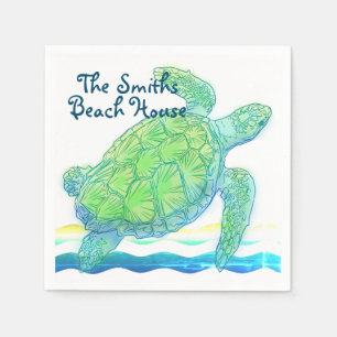 Blue & Green Sea Turtle Napkin