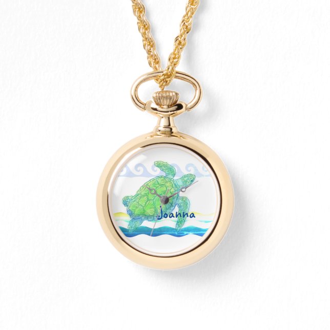 Blue & Green Sea Turtle Watch (Front)