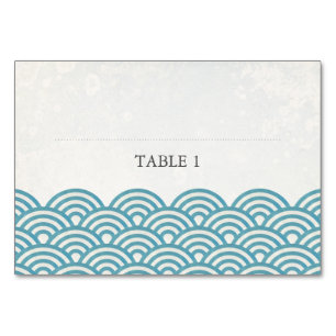 Blue Green Sea Waves Place Name Card