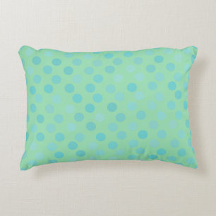 blue, green, seafoam and aquamarine polka dots accent pillow