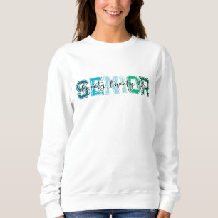 Blue Green Senior 2025 Typography Sweatshirt