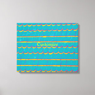 blue green shingles pattern Thunder_Cove Canvas Print
