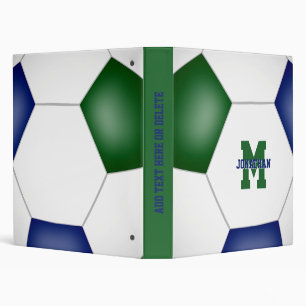 blue green soccer team colours athlete name binder
