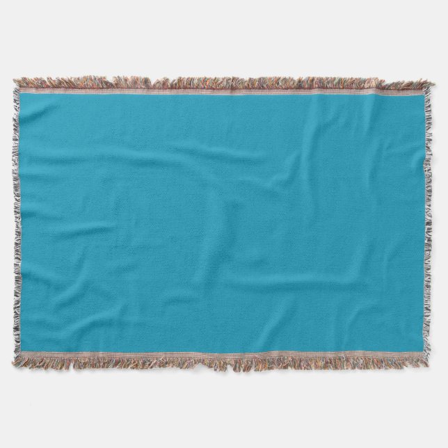 Blue-green (solid colour)  throw blanket (Front)