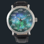 Blue Green Space Square Root Clock - Math Time Watch<br><div class="desc">square root clock, fun math wall clock, mathematics student classroom time, maths teacher class hours, number geek nerd humour, squareroot calculation school lesson, calculating calculations sums,  numbers, elementary primary secondary school, high school college university</div>