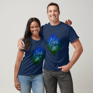Blue Green Starburst Enjoy Life Design T-Shirt
