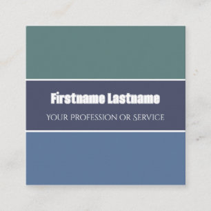 Blue green stripes harmonic color palette QR-Code Square Business Card