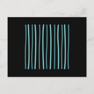 Blue Green Stripes Pattern Postcard