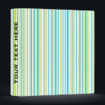 Blue green Stripes simple elegant pattern Binder<br><div class="desc">Cute and fresh design in vibrant colours. Blue and neon green stripes. 🔹 You can personalize it with your text or customize further - edit fonts and background colour, resize/rotate image, add text and more :) 🔹🔹🔹 Send me a photo of your purchase or just share it and tag me...</div>