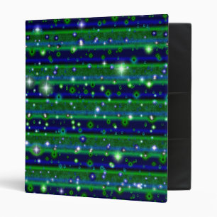 Blue Green Stripes with Stars and Raindrops Binder