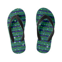 Blue Green Stripes with Stars and Raindrops