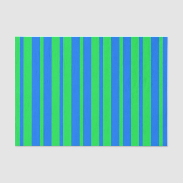 Blue Green Stylish Stripes Pattern Design  Tissue Paper (Front)