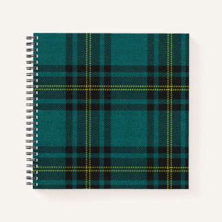 Blue-Green Tartan double-sided Notebook