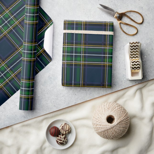 Blue Green Tartan Plaid Wrapping Paper (Crafts)