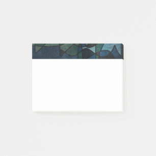 Blue Green Teal Digital Stained Glass Abstract Art Post-it Notes