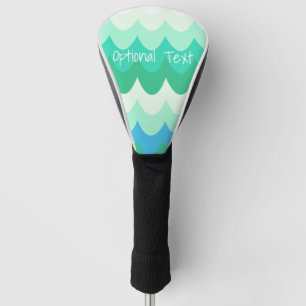 Blue, Green & Teal Geometric Sea Waves  Golf Head Cover
