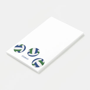 blue green team colours volleyball coach post-it notes