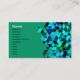 Blue Green Technology Triangle Pattern Business Card
