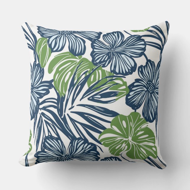 Blue & Green Throw Pillow (Front)