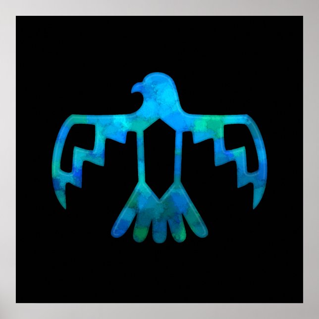 Blue-Green Thunderbird Poster (Front)