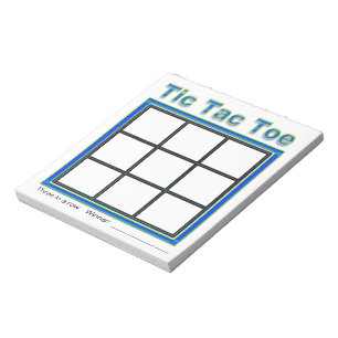 Blue Green Tic Tac Toe Game Notepad