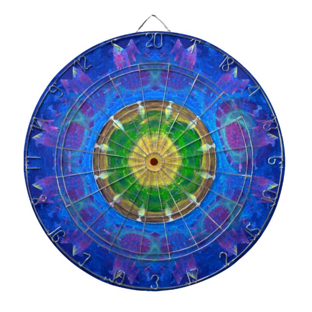 Blue-Green Tie Dye Dartboard (Front)