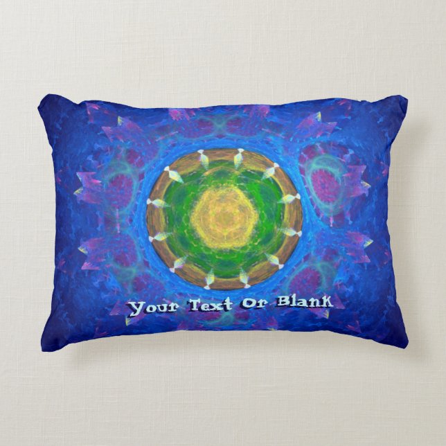 Blue-Green Tie Dye Decorative Pillow (Front)