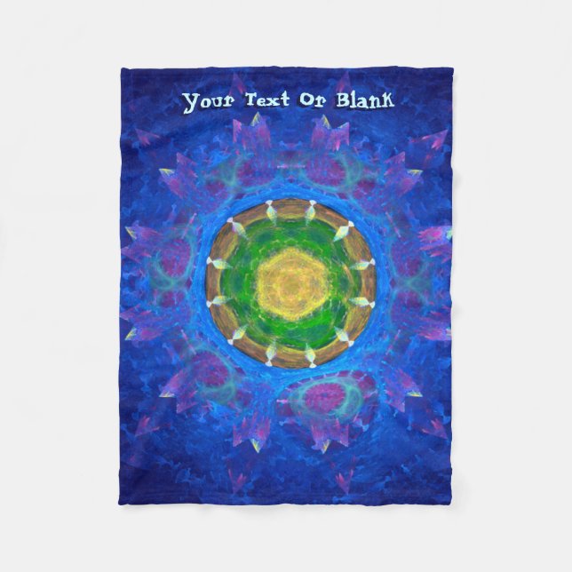 Blue-Green Tie Dye Fleece Blanket (Front)