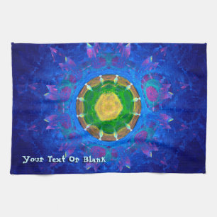 Blue-Green Tie Dye Kitchen Towel