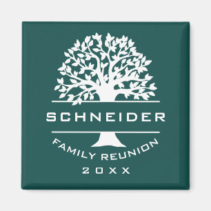 Blue Green Tree Family Reunion Keepsake Gift Magnet