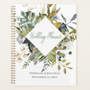 Blue & Green Tropical Wedding Planner Notebook