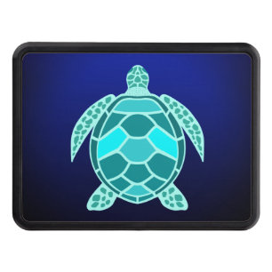 Blue green turquoise teal turtle hitch cover