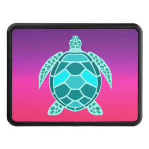 Blue green turquoise teal turtle trailer hitch cover