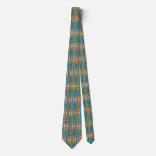 Blue Green Unique Abstract Sine Waves Pattern Tie