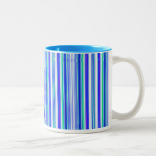Blue Green Vertical Stripes Mug