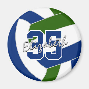 blue green volleyball team colours gifts magnet
